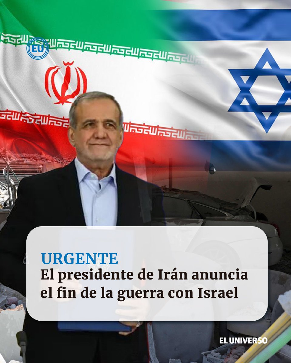 El presidente iraní, Masud Pezeshkian, anunció el “fin de la guerra de 12 días” impuesta por Israel ow.ly/emrP50WfHIL