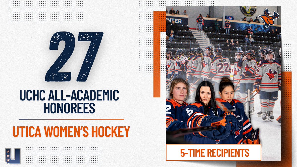 Utica Pioneers (@utica_pioneers) on Twitter photo We see U <a href="/UticaWIH/">Utica Womens Hockey</a> 👀🙌
Congratulations to our Pioneer women on an incredible 2️⃣7️⃣ UCHC All-Academic team selections! 🤯
This was the most in the conference by a wide margin.
#FearTheMoose #GoPioneers #UCHC #d3hockey We see U <a href="/UticaWIH/">Utica Womens Hockey</a> 👀🙌
Congratulations to our Pioneer women on an incredible 2️⃣7️⃣ UCHC All-Academic team selections! 🤯
This was the most in the conference by a wide margin.
#FearTheMoose #GoPioneers #UCHC #d3hockey
