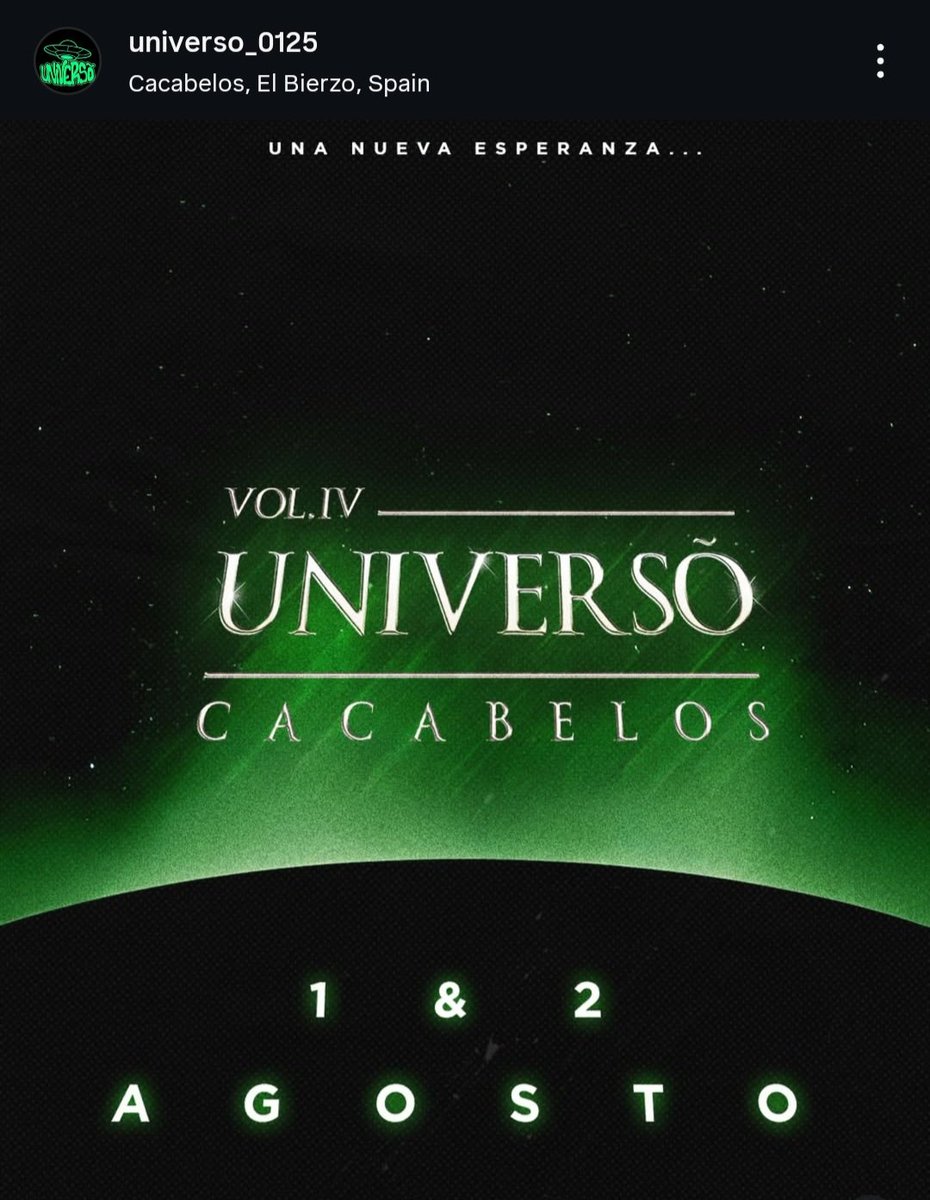 ‼️VENDO DOS ENTRADAS UNIVERSO CACABELOS‼️
25€ cada una, no son nominativas a si que no hace falta cambio de nombre.
Cualquier cosa MD.
Se agradece difusión.