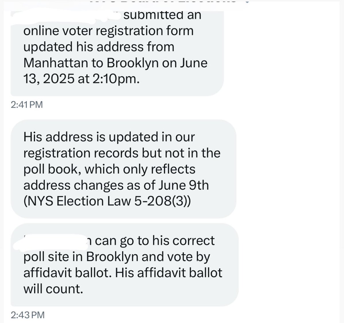 So BOE says June 14 was the deadline but their servers are not updated past June 9. IF YOU REGISTERED JUNE 9-14 YOU ARE ELLIGIBLE. Fill out your affidavit ballot and it will be counted.