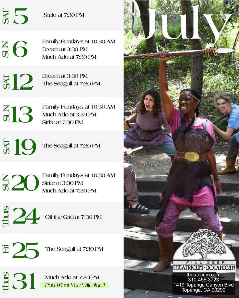 theatricum's tweet image. Check out what's happening on stage in July! Get tickets at theatricum.com.