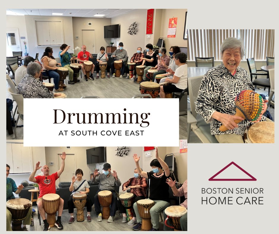 BostonSeniorHomeCare (@bshc) on Twitter photo Drumming is a great way for older adults to train their rhythm and coordination while making music with friends. In partnership with <a href="/LBFoE_Boston/">LBFE Boston-Little Brothers Friends of the Elderly</a> and Pasha from OmDrum, we were glad to offer drumming classes to the older adults of South Cove East! #musictherapy #activeaging Drumming is a great way for older adults to train their rhythm and coordination while making music with friends. In partnership with <a href="/LBFoE_Boston/">LBFE Boston-Little Brothers Friends of the Elderly</a> and Pasha from OmDrum, we were glad to offer drumming classes to the older adults of South Cove East! #musictherapy #activeaging