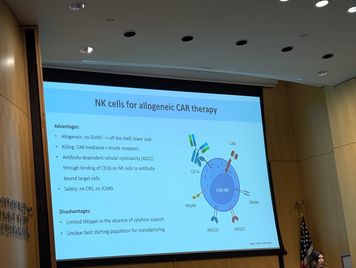 So amazing to see how far CAR-NK cell therapy is coming along in trials. Engineering of therapeutic immune cells seminar series at #DFCI