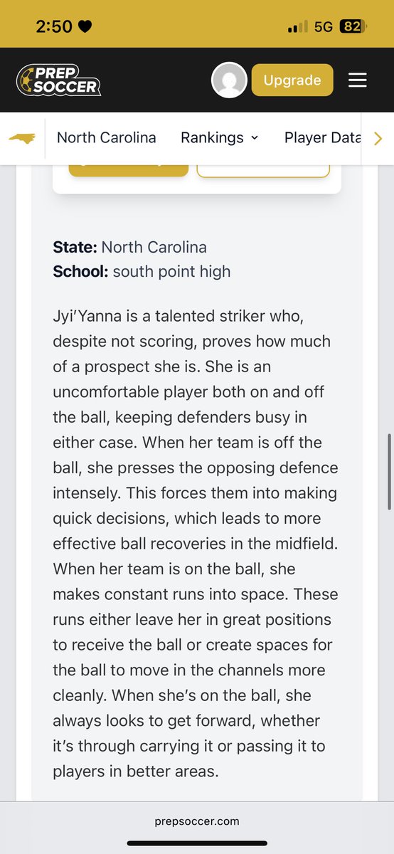 JyiyannaW's tweet photo. Even without scoring that game, the impact never goes unnoticed.⚽️
Pressing hard. Creating space. Making defenders uncomfortable.
Whether it’s off-ball movement or finding the next pass—
I’m always pushing the play forward.
@PrepSoccer #NoPlaysOff #ForwardMindset https://t.co/smrBVMHlm6