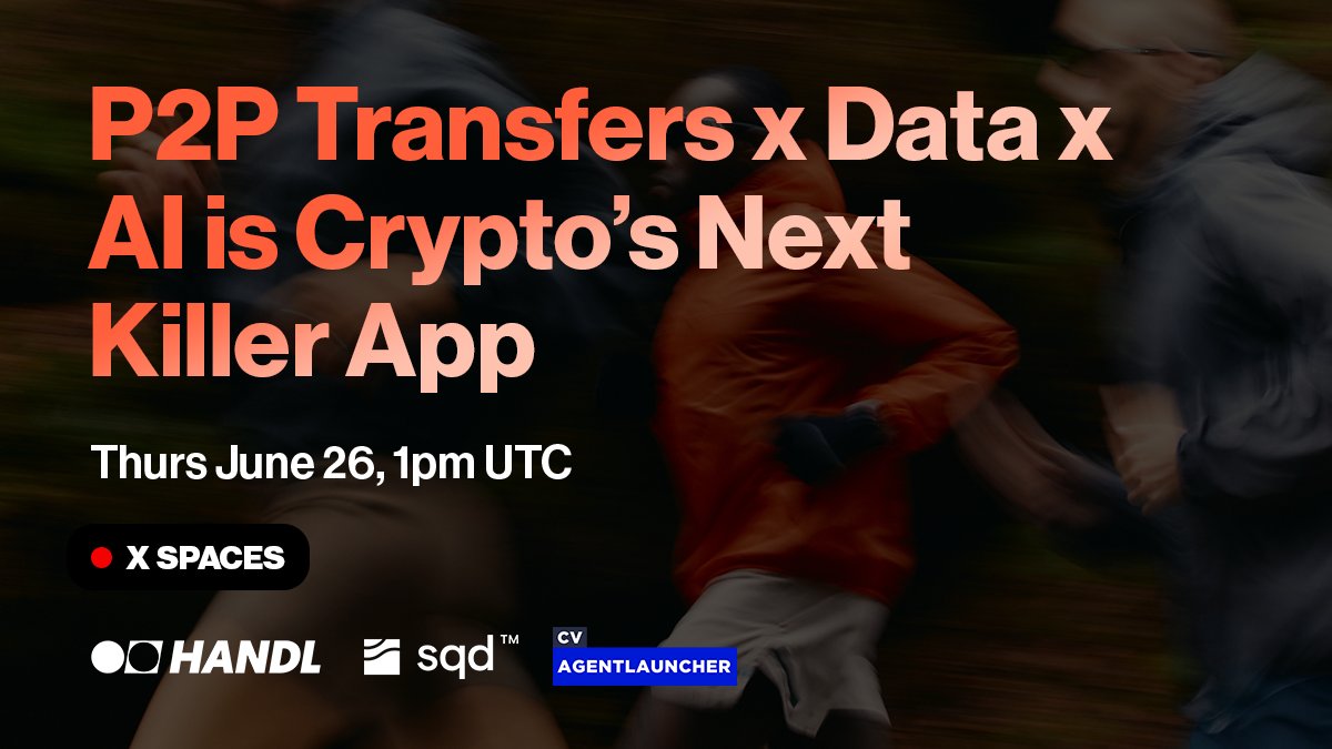 Consumer apps are not only the meta, they're the catalysts for genuine crypto adoption and PMF. Have you bet on any killer apps yet?

Join <a href="/0xbeary/">Beary</a> from <a href="/helloSQD/">sqd.ai</a>, <a href="/NICOnJUUL/">NICO & JUUL</a>, and <a href="/rogerg8001/">Gregor</a> as we chat about powerful data integration opportunities especially at the intersection