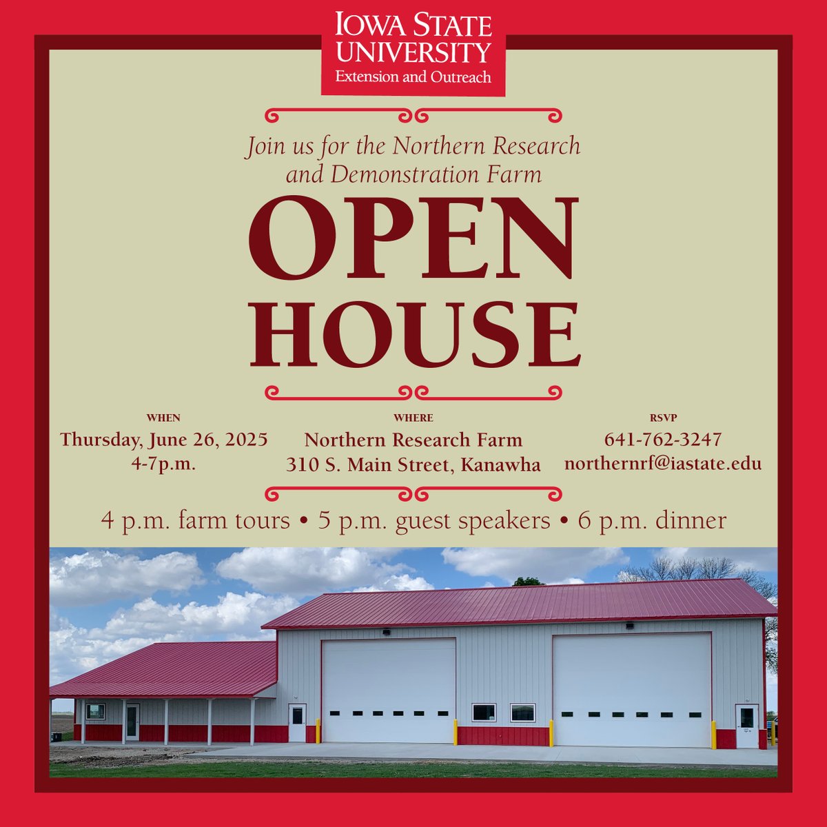 Join us on Thursday to celebrate our donors and the 95th anniversary of ISU's oldest outlying research farm!