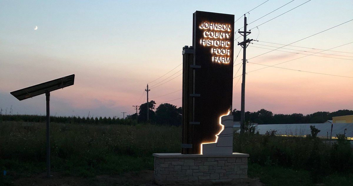 LatitudeSignage's tweet photo. Here's an example of a Faux Corten sign created for the Johnson County Historic Poor Farm. This sign has an added innovation with LED backlit letters that are solar-powered: https://t.co/yv5cF2H1JK 
#customsigndesign #buildingsigns #signdesign #innovation #solar #solarpower https://t.co/lSlUsDjwWv
