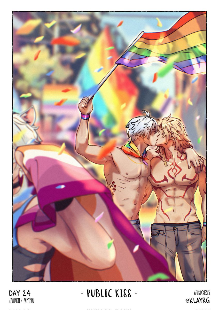KlayrG's tweet photo. Day 24 - Public Kiss
Queen Gorgo: "If you see my son - the crown prince- at pride, do not inbox me... I already know"

#pridekisses2025
#Phaidei 🔄 #myphai https://t.co/5K0XCtpCzd
