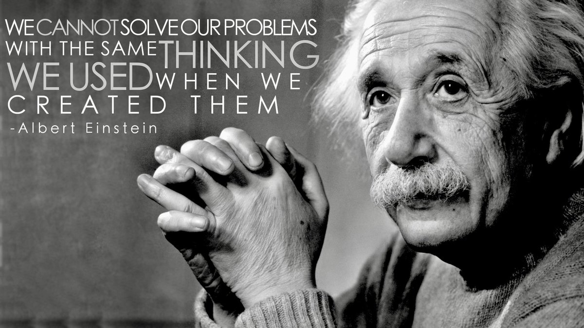 Ambitieman's tweet image. Problem solving asks for new thinking. #gocreate #Einstein