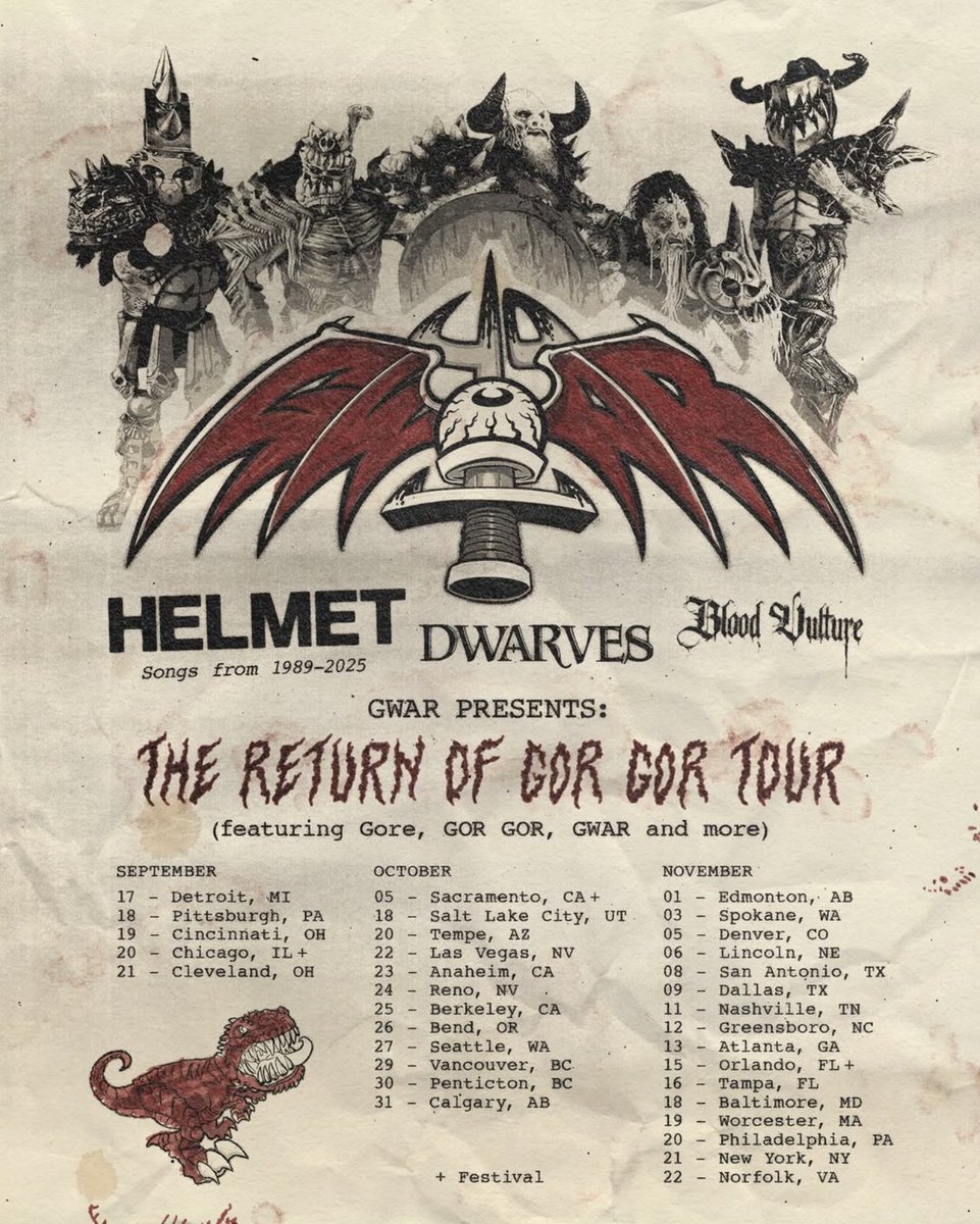 GWAR presents The Return of Gor Gor 40th Anniversary Tour

On-sale begins this Friday June 27th @ 10AM EST. Tickets available at gwar.net/pages/tour