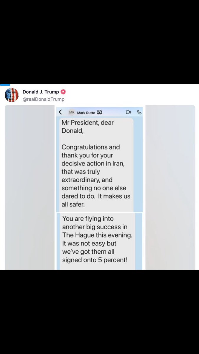 stebaraz's tweet photo. Se @GiorgiaMeloni vuol dimostrare di non essere la serva sciocca di Trump domani mattina chiede le dimissioni di Rutte.

Viceversa...

Lo stesso vale per tutti i leader europei, opposizioni incluse. https://t.co/KI11oKr4IZ