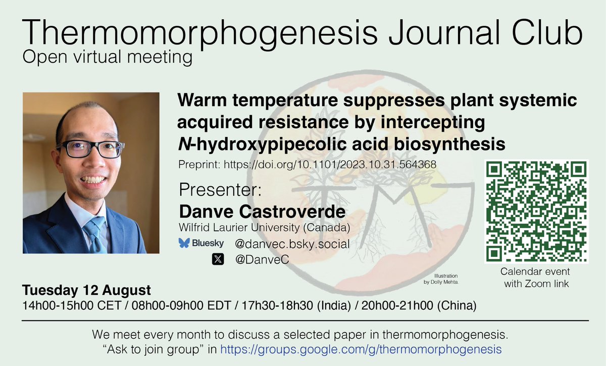Danve Castroverde (@danvec) on Twitter photo Excited to share our lab's research in the Aug edition of the #Thermomorphogenesis Journal Club! <a href="/LaurierBiology/">Laurier Biology ๐๐
ช๐</a> <a href="/LaurierResearch/">Laurier Research</a>
Our study was initiated by my first MSc student Alyssa & has been preprinted on <a href="/biorxiv_plants/">bioRxiv Plant Bio</a>.
Thanks for the kind invite, Prof. <a href="/Rodrigo_S_Reis/">Rodrigo Reis</a>! Excited to share our lab's research in the Aug edition of the #Thermomorphogenesis Journal Club! <a href="/LaurierBiology/">Laurier Biology ๐๐
ช๐</a> <a href="/LaurierResearch/">Laurier Research</a>
Our study was initiated by my first MSc student Alyssa & has been preprinted on <a href="/biorxiv_plants/">bioRxiv Plant Bio</a>.
Thanks for the kind invite, Prof. <a href="/Rodrigo_S_Reis/">Rodrigo Reis</a>!