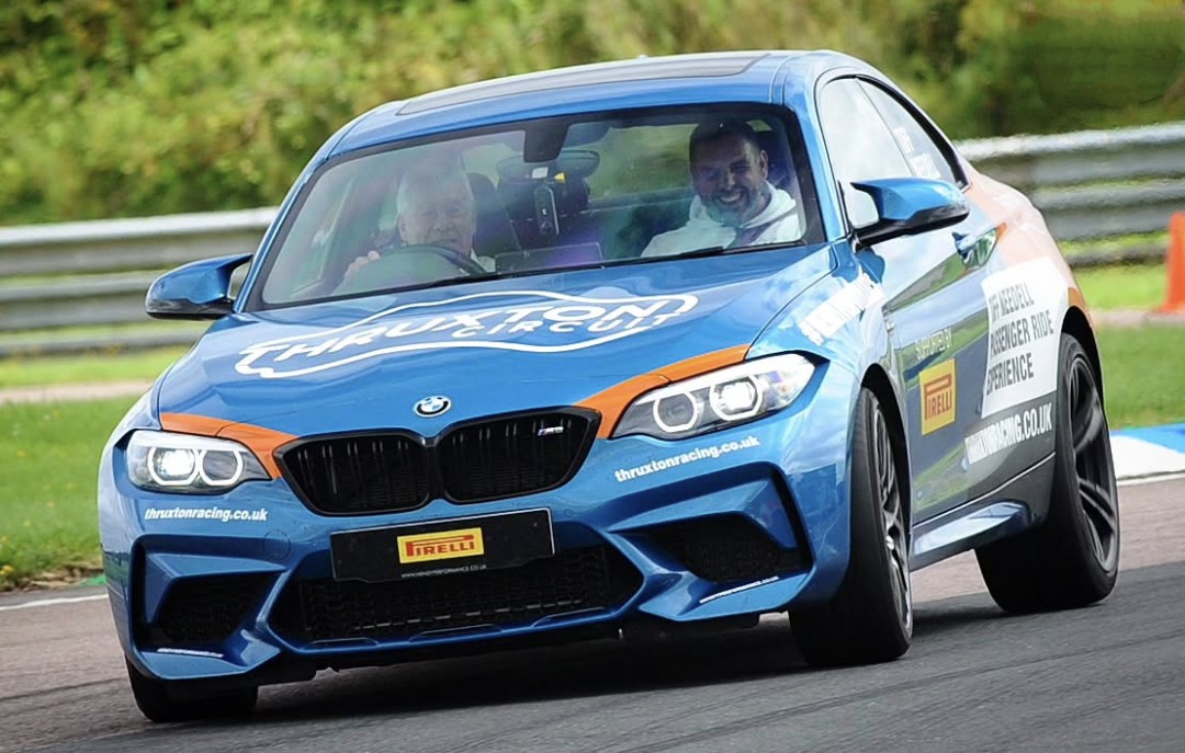 <a href="/thruxtonracing/">Thruxton Circuit</a> Was an absolutely ace experience when I did this a year or so back (as you can see from my face) Tiff ever the gentleman who really knows how to peddle and gave a great running commentary whilst enormously sideways and watching Thruxton flick by out the side windows 😁
