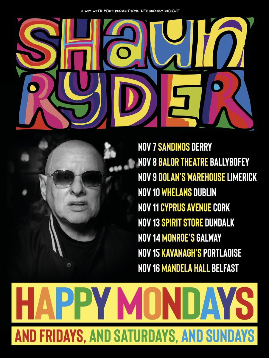 ItsBlackGrape's tweet image. 💚💚💚 IRELAND!!! 💚💚💚
SHAUN RYDER Q&A DATES IN IRELAND - NOVEMBER 2025🎙️
Tickets available direct from venues 🎟️
#ShaunRyder #SWR #HappyMondays #BlackGrape #Tour #QandA #Ireland