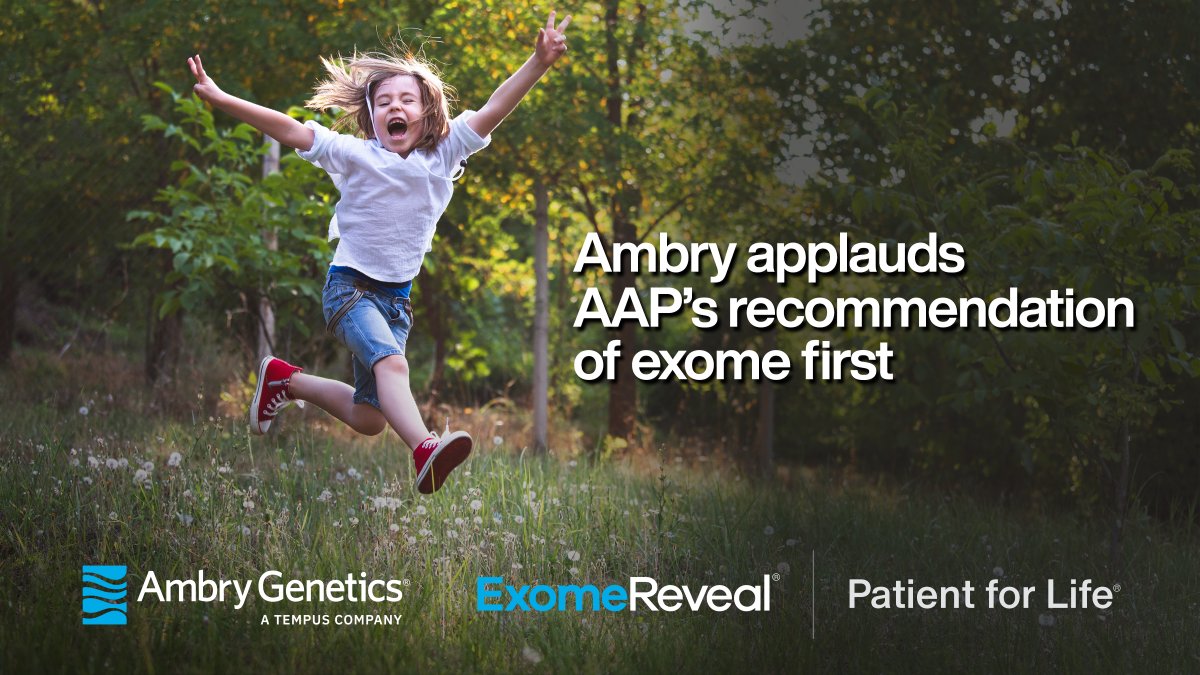 AmbryGenetics's tweet photo. The American Academy of Pediatrics has just released guidelines (https://t.co/2EkrtlwDPi) endorsing exome and genome sequencing as first-tier tests for children with intellectual disability and global developmental delay. Ambry applauds this important milestone. For families looking for answers, exome testing (https://t.co/0Shvh1daxH) and proactive reanalysis (https://t.co/ocQjJqKDiM) can help end the diagnostic odyssey. 
#exome #CNS #PatientforLife #MoreAnswersforMorePatients