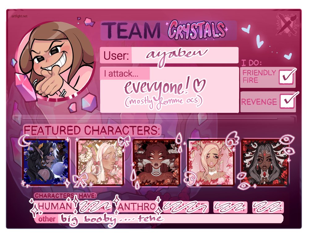 YIPPPEEEE ART FIGHT TIME!! 🩷

artfight.net/~ayaben

feel free to drop yours below! :D