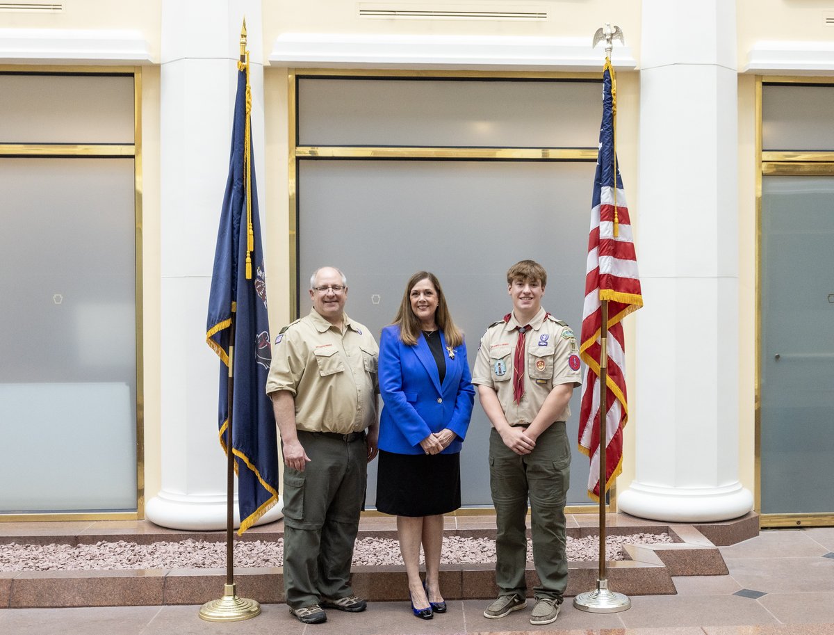 Benton residents Trevor Dietz, and his dad Walter, represented Troop 17 Columbia Montour Council during Scouting America Day and helped present the annual “Report to the Commonwealth.”