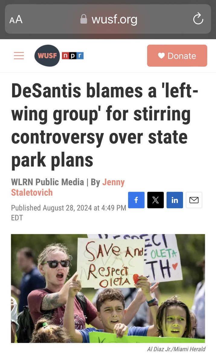 ediemiller_'s tweet photo. @FanFacts11 @braxton_mccoy Our FL governor made a similar lazy take blaming “left wings” with our state parks issue last year when they wanted to build golf courses, hotels, etc on them. Him saying that just pissed people off more. Everybody read the plans just fine. Nobody on either side wanted that. https://t.co/cOfAe0nRQb