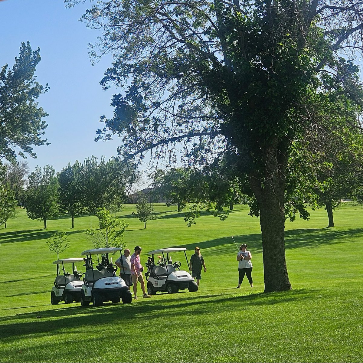 STI_TigerCranes's tweet photo. Our annual STI golf outing was held at the @GolfSioux  Sioux Golf and Country Club in Alton last Friday. Our employees managed to par-tee like pros...or at least, like pros at having a good time. The golf fashion (&amp; bad tans) were more memorable than the scores! https://t.co/uOn3F4s9Ap