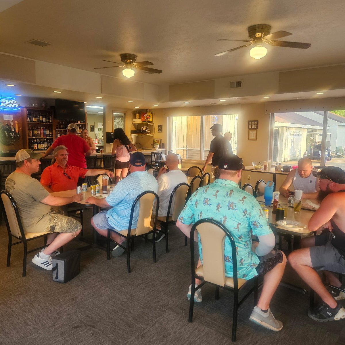 STI_TigerCranes's tweet photo. Our annual STI golf outing was held at the @GolfSioux  Sioux Golf and Country Club in Alton last Friday. Our employees managed to par-tee like pros...or at least, like pros at having a good time. The golf fashion (&amp; bad tans) were more memorable than the scores! https://t.co/uOn3F4s9Ap