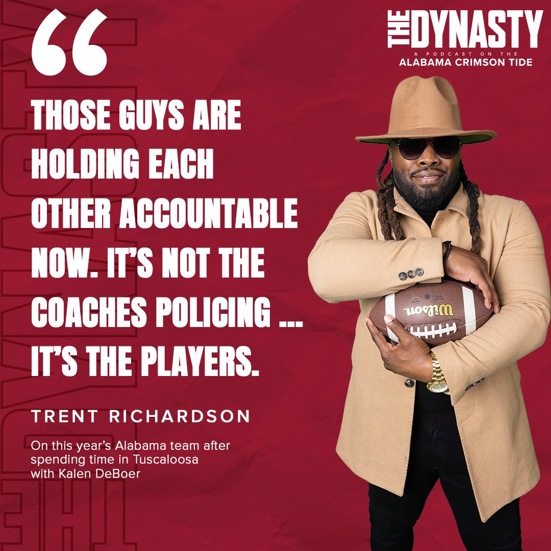 TheDynastyBAMA (@thedynastybama) on Twitter photo Trent Richardson had a chance to spend some time in Tuscaloosa with Kalen DeBoer, and he likes what he heard about the culture of this year's <a href="/AlabamaFTBL/">Alabama Football</a> team.
#RollTide Trent Richardson had a chance to spend some time in Tuscaloosa with Kalen DeBoer, and he likes what he heard about the culture of this year's <a href="/AlabamaFTBL/">Alabama Football</a> team.
#RollTide