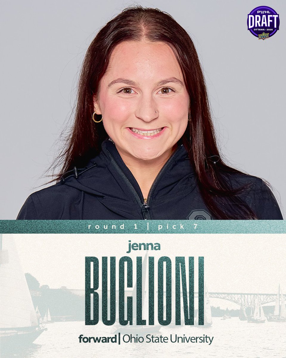 HISTORY MADE 🚨

With our first-ever selection in the 2025 PWHL Draft, we picked forward Jenna Buglioni!
