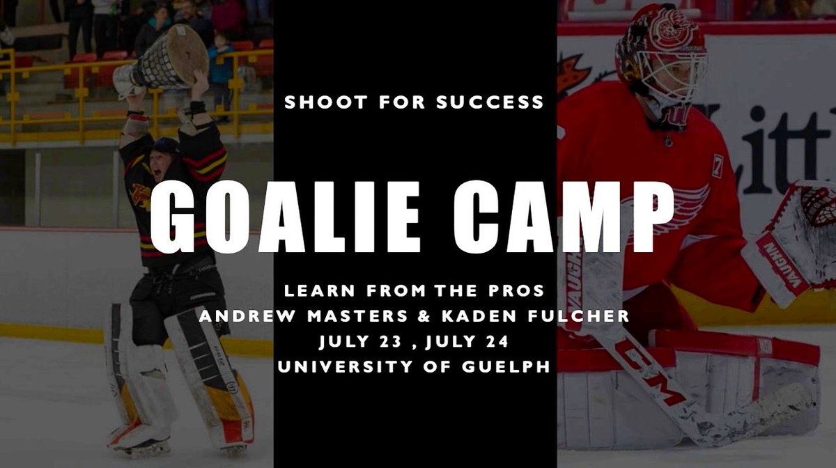 We are proud to announce our inaugural Shoot for Success Goalie Camp led by Kaden Fulcher &amp; Andrew Masters. The purpose of this camp is to connect our athletes with coaches who played at the highest levels, giving players access to their technique, knowledge, &amp; habits! #S4Success