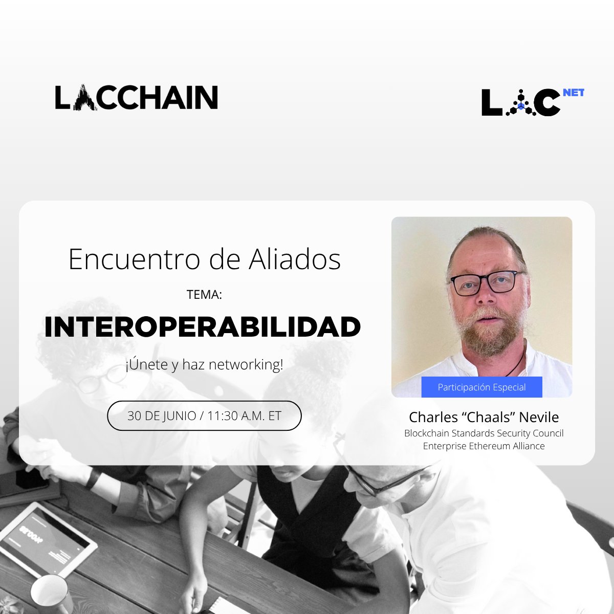 lnetglobal's tweet image. 🚨 ¡Confirmado! Este lunes 30 de junio, en el Encuentro de Aliados de @LACChain y #LACNet, contaremos con la participación de Charles &quot;chaals&quot; Nevile🙌

🌐 Con casi 30 años impulsando estándares para la Web y los últimos 7 dedicado al mundo #blockchain, Chaals ha colaborado con…