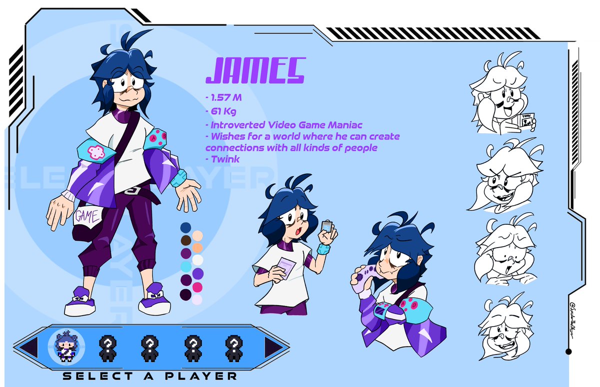 SpiderTheOhger's tweet photo. New Character Sheet! - James 👾

An introverted Videogame Maniac who wants to create connections with all sorts of people through playing games
#OC https://t.co/bJ7Qz2UIKl