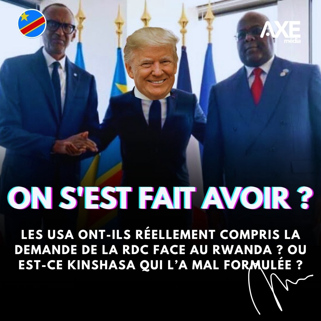 alainmwamba's tweet photo. [UNE MINUTE DE RÉFLEXION] 
Nous sommes allés aux États-Unis leur proposer l’exploitation de nos minerais en échange de sécurité : des armes, de la formation militaire et des sanctions contre notre ennemi. Mais, à la place, les Américains ont invité cet ennemi — le Rwanda — à la table des négociations, et nous ont imposé de partager ensemble l’exploitation de nos richesses. La signature de cet accord est prévue pour le 27 juin. Et nous en sommes… heureux.
#AXEmedia 🤞