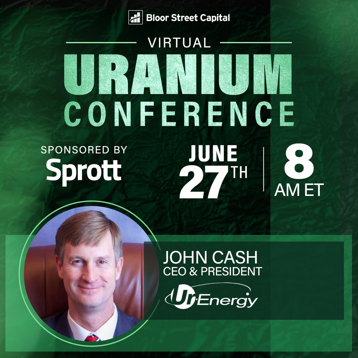 BloorStreetCap's tweet image. Join John Cash and @JamesConnor1999 as they discuss next steps at Lost Creek and Shirley Basin and the timeline to #uranium production. Register bit.ly/4l8BxFA