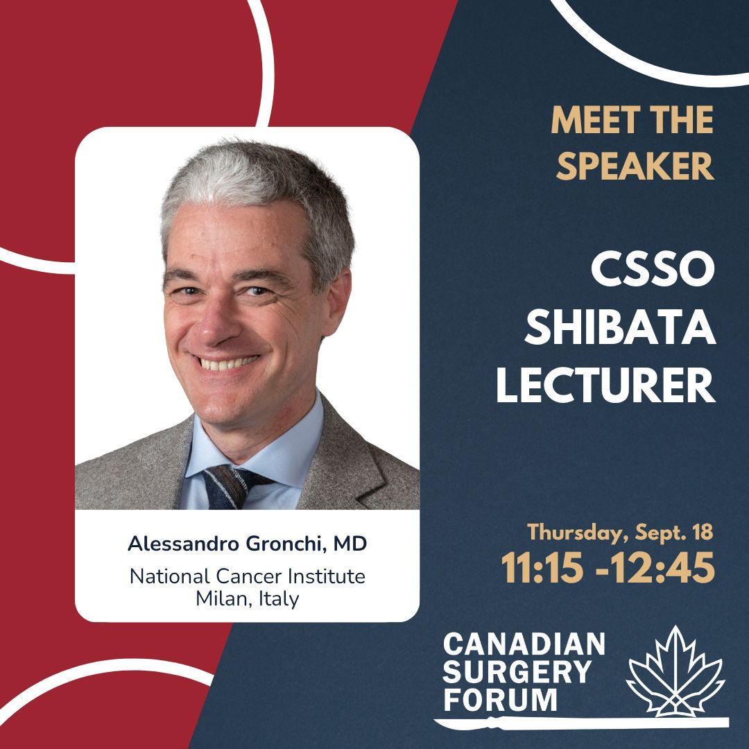 🌟 We’re thrilled to announce that Dr. Alessandro Gronchi will deliver the prestigious <a href="/_CSSO/">CSSO</a> Shibata Lecture at #CSF2025!

A global leader in soft tissue sarcoma surgery, <a href="/alegronchi/">Alessandro Gronchi</a>  brings unparalleled expertise and insight to the CSF. Don't miss it ➡️ buff.ly/c7SY4kr
