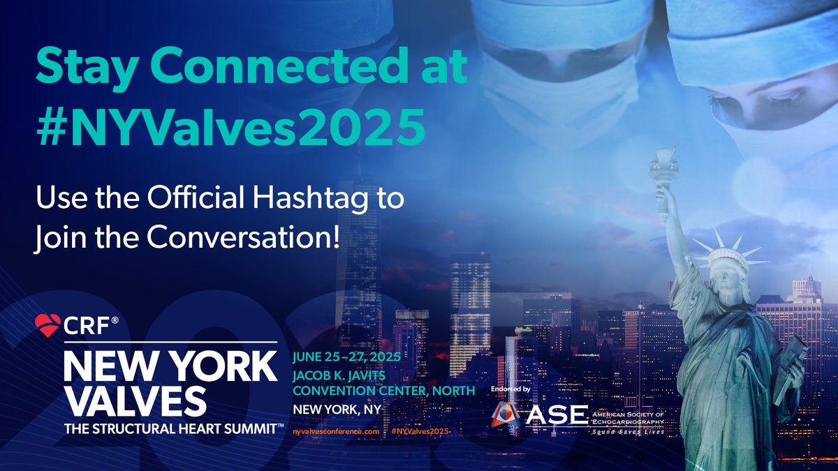 Use the official hashtag: #NYValves2025 🗽🫀
Join the conversation and stay updated with real-time highlights, breakthroughs, and education in structural heart disease.
📍 3 days. 💡 Big insights. 🚀

#CardioEd #CardioResearch #CardioX #CardioTwitter