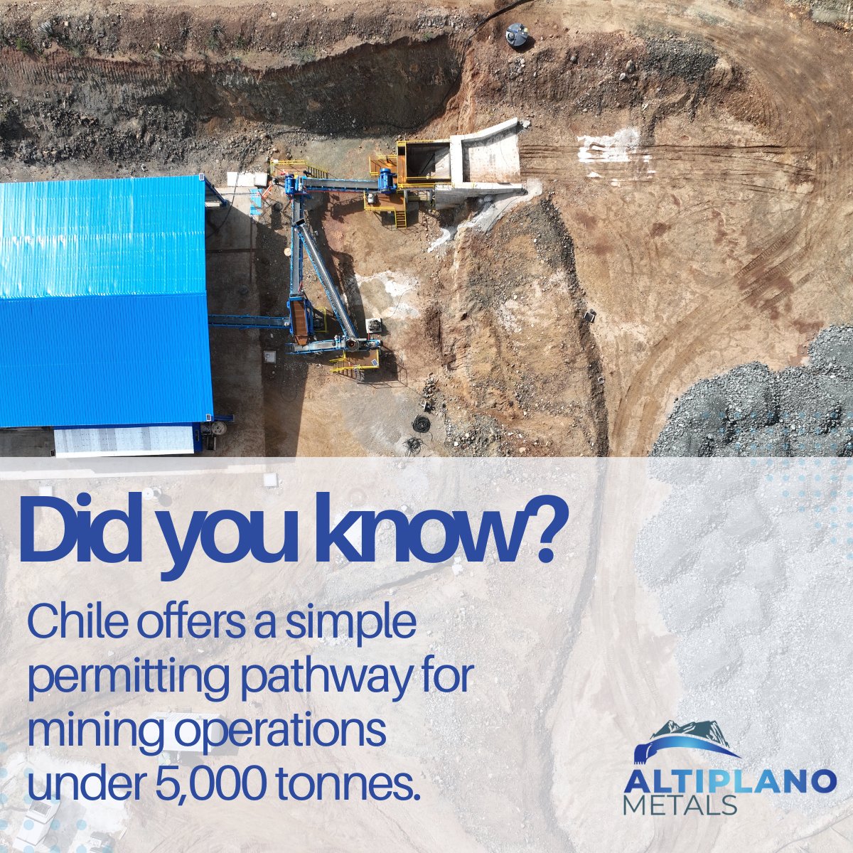 AltiplanoMetals's tweet image. In Chile, mining projects producing under 5,000 tonnes per month are exempt from submitting reports to the Environmental Impact Assessment System (SEIA), significantly reducing permitting timelines.

#MiningExploration #Chile #IOCG #CriticalMinerals #GeologyMatters