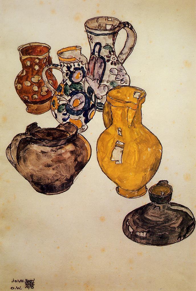 Ceramics, 1918 #artbots #schiele