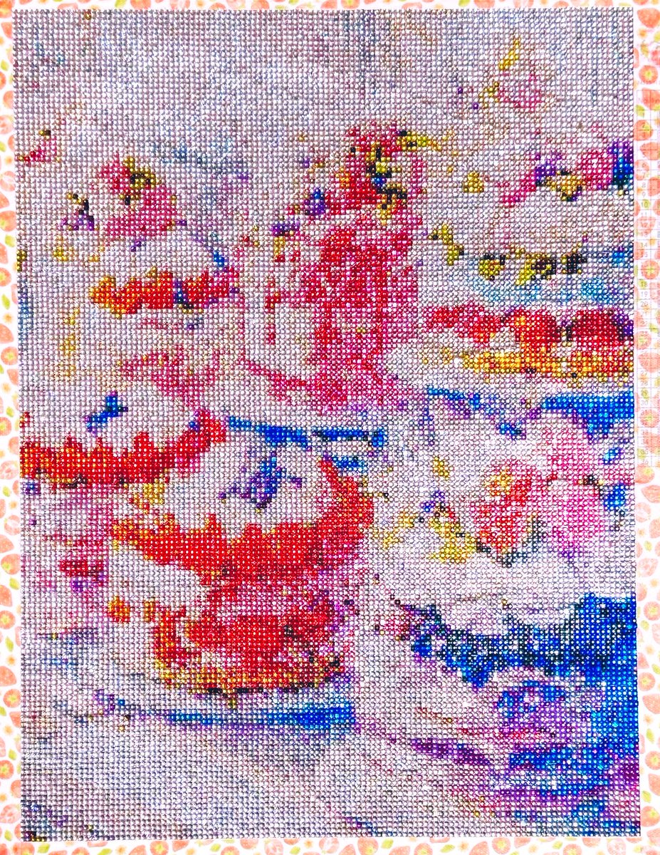 ss_DA_log's tweet image. 💎30×40
フルクリスタル
分かりにくいけどそれぞれのケーキの色合いが違って楽しかった☺️ᩚ
特殊ビーズだからやっぱりミチミチのギチギチでビーズがはまる音が気持ちいい

 #ダイヤモンドアート