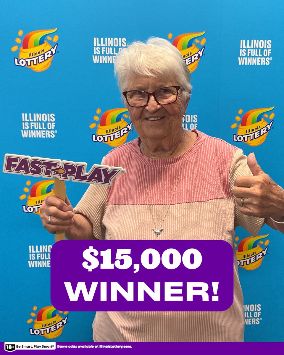 IllinoisLottery's tweet image. 🎉 Congratulations to Jolene from Sandwich, IL who won $15,000 playing #FastPlay Match 5 Doubler online! Play now: bit.ly/FastPlayOnline

#IllinoisisFullofWinners