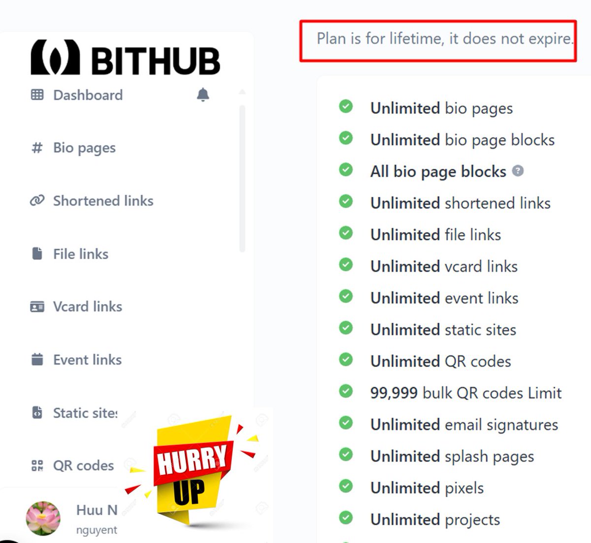 NguyenTatHuu's tweet image. 🔥 Bithub – the ultimate toolset for creating unlimited bio pages, links, QR codes, and more!
🎉 I have a code FREE lifetime plan with ALL features - before June, 26 the-bithub.com/?ref=27a6aeee6…. Like, comment "Get", I will share the code.
#Bithub #LifetimeFree