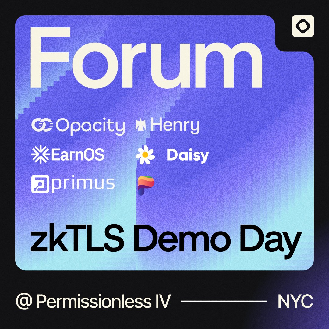 Evan ⨀ (@0x3van) on Twitter photo We're hosting a zkTLS Demo Day in NYC <a href="/thestudio_xyz/">The Studio</a> tomorrow! Looking forward to hearing from a cracked list of builders.
RSVP here to join -- lu.ma/7z8erbiu
Featuring:
- <a href="/Euler__Lagrange/">EulerLagrange<a href="/OpacityNetwork/">Opacity Network</a></a> from @OpacityNetwork
- <a href="/lawrencelimxyz/">Lawrence Lim</a> from <a href="/henrylabs/">Henry Labs</a>
- <a href="/richardzliang/">Richard</a> from We're hosting a zkTLS Demo Day in NYC <a href="/thestudio_xyz/">The Studio</a> tomorrow! Looking forward to hearing from a cracked list of builders.
RSVP here to join -- lu.ma/7z8erbiu
Featuring:
- <a href="/Euler__Lagrange/">EulerLagrange<a href="/OpacityNetwork/">Opacity Network</a></a> from @OpacityNetwork
- <a href="/lawrencelimxyz/">Lawrence Lim</a> from <a href="/henrylabs/">Henry Labs</a>
- <a href="/richardzliang/">Richard</a> from