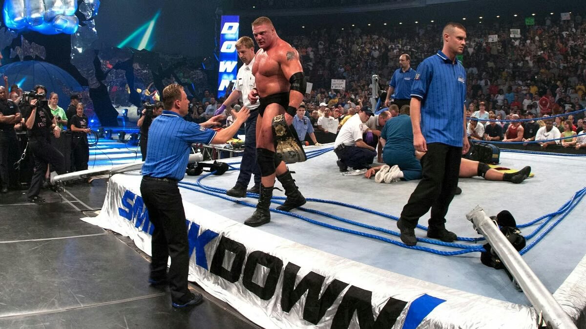 WrestleOps's tweet photo. 23 years ago today, The Ruthless Aggression Era in WWE was officially born. https://t.co/NFNVMT9Doi