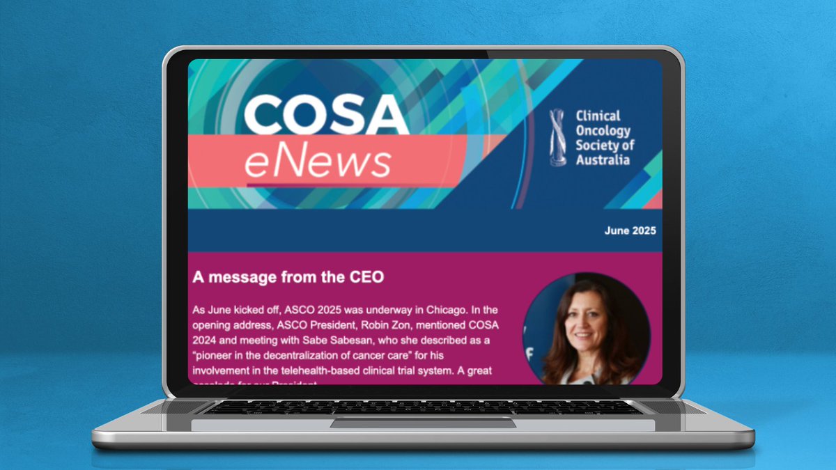 COSAoncology's tweet image. Our June member newsletter is out now. Check your inbox for the latest COSA news and updates including new resources, events, opportunities and peer-reviewed journal articles. Or log in and view it online anytime at bit.ly/4kRIRpp