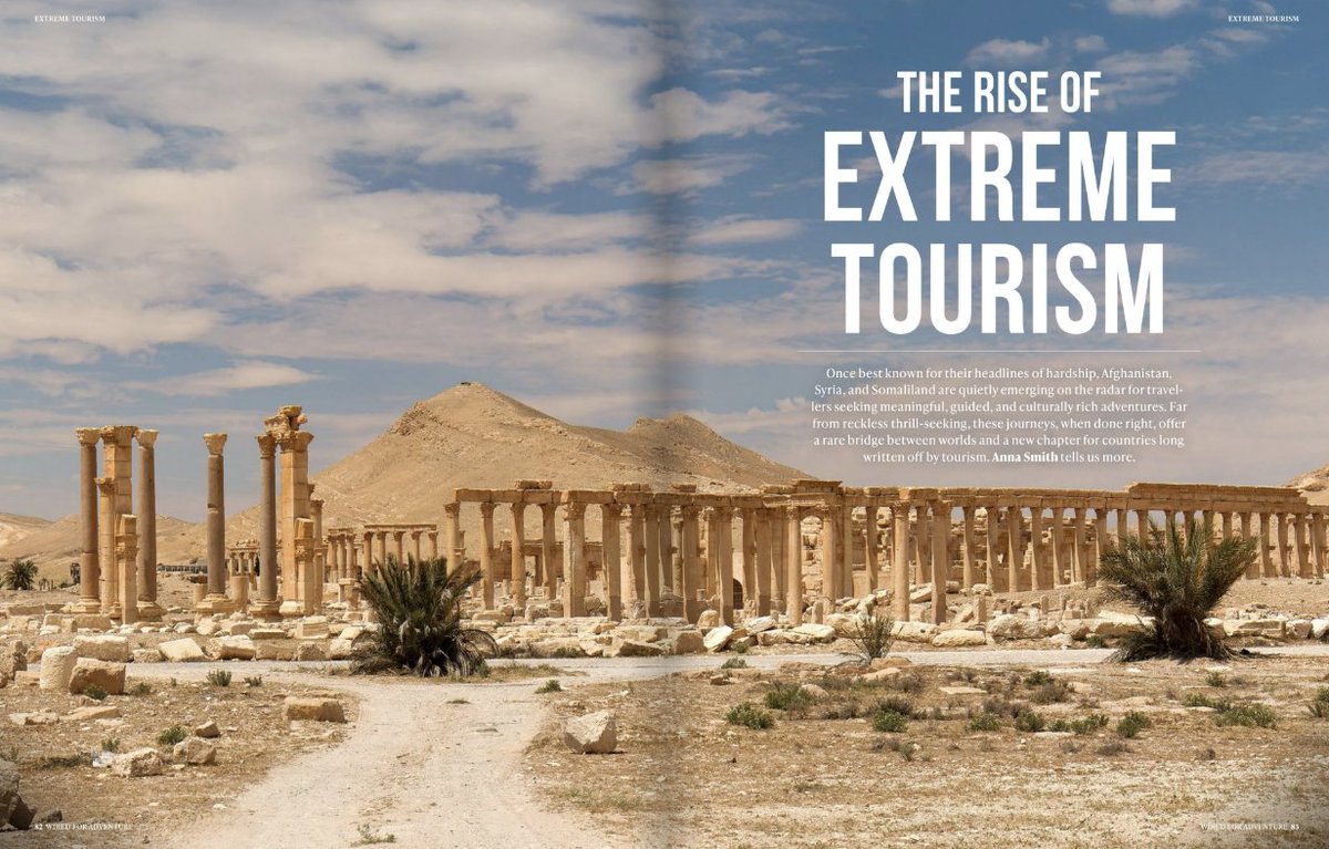 My piece on 'extreme travel' is in the new Wired For Adventure. ✍️

Thanks to <a href="/untamedborders/">Untamed Borders</a> and guides Fatima, Guled, and Tayseer for their amazing insight.

You can read it in print from wiredforadventure.com

#travelwriter #adventuretravel #Afghanistan #Somaliland #Syria