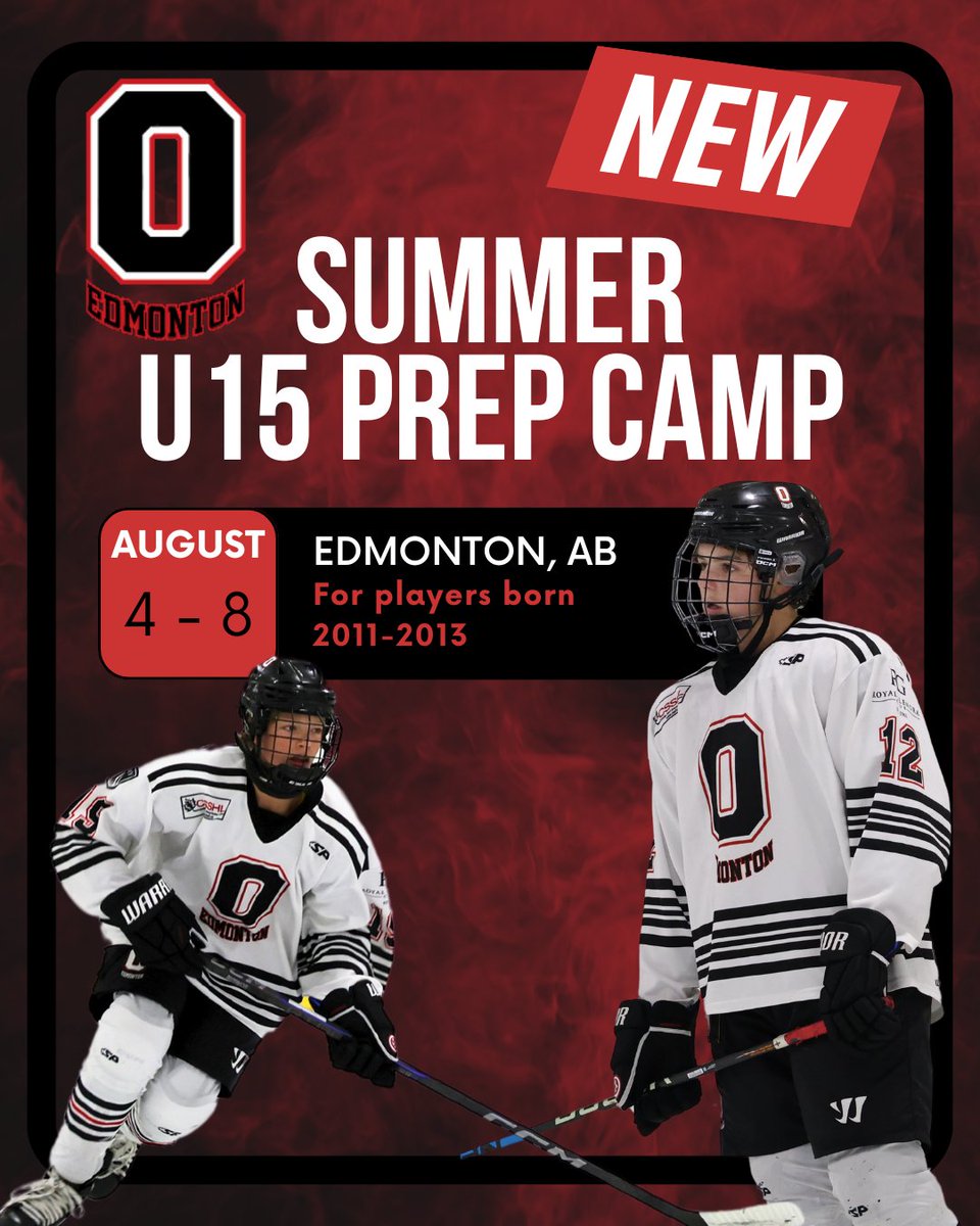 💥NEW! 💥 U15 Prep Camp – Train the OHA Way! 🏒
Elite players born in 2011, 2012, or 2013 — it’s time to level up. Join us August 4–8, 2025 at Servus Place, St. Albert for OHA Edmonton’s U15 Prep Camp!

Spots are limited — register today!
ohaedmonton.com/oha-edmonton-u…