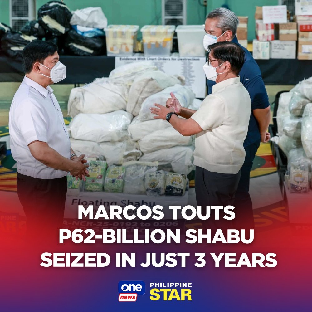 PhilippineStar's tweet photo. President Marcos ordered authorities to continue the “peaceful” war against illegal drugs, which he said “is working.” https://t.co/AAjM9bWt1E | via @onenewsph https://t.co/PYsKg3H2OD