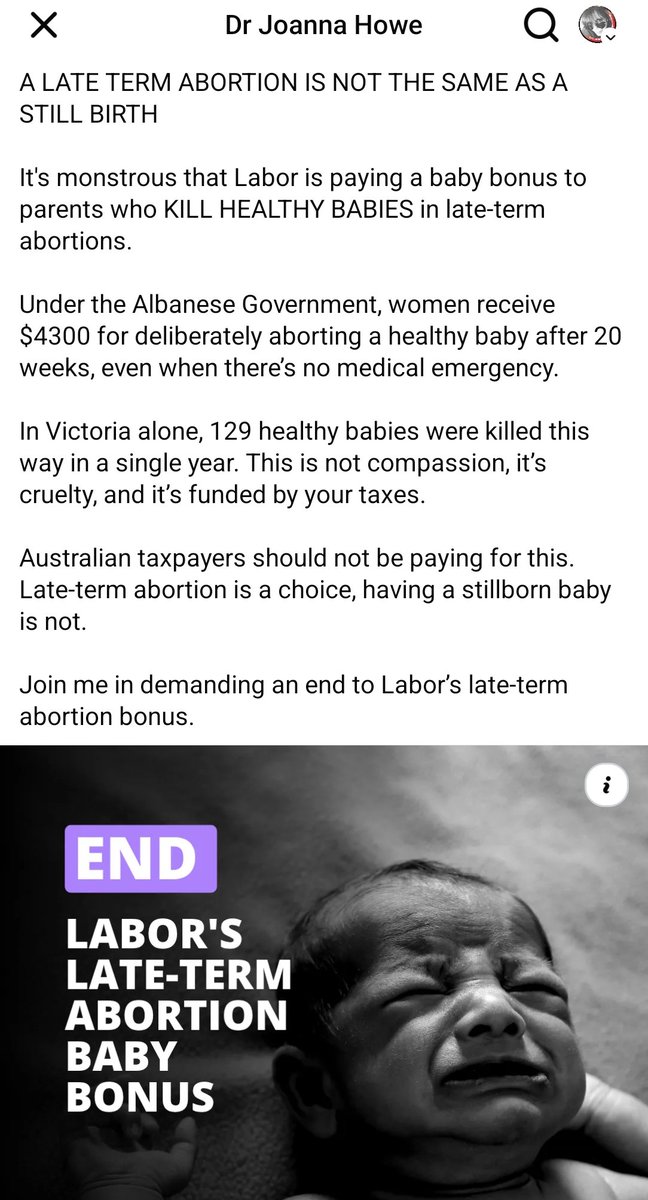 char_lee23's tweet image. Reached over 15,000 signatures...
Keep it moving!!
Share it!
Sign it!
drjoannahowe.com.au/abortion_bonus