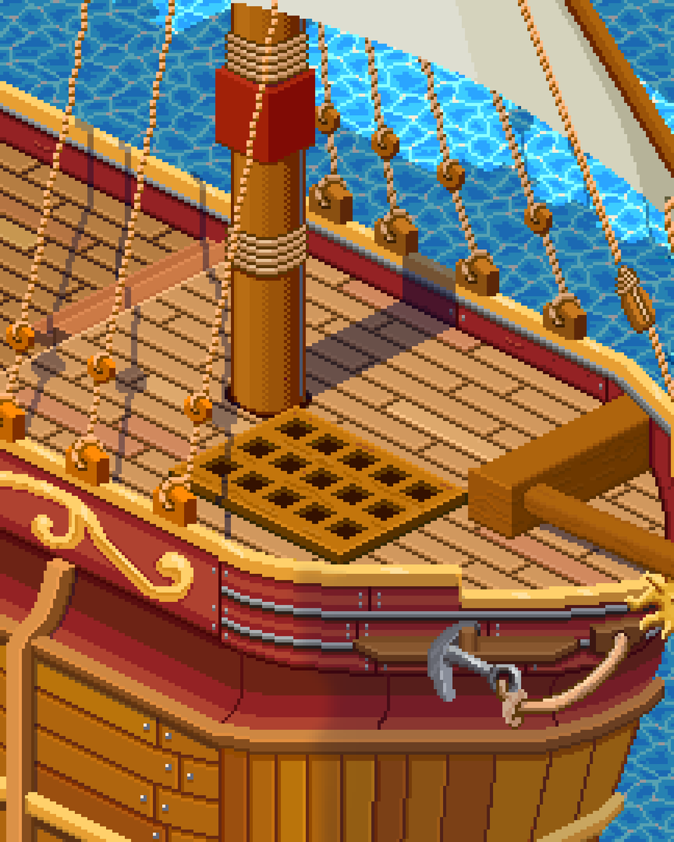 Ship places 02.

#aseprite #Pixel #pixelartist #pixel #digitalpainting #pixelart #ドット絵 #像素艺术 #픽셀아트 #pirate #indiegames