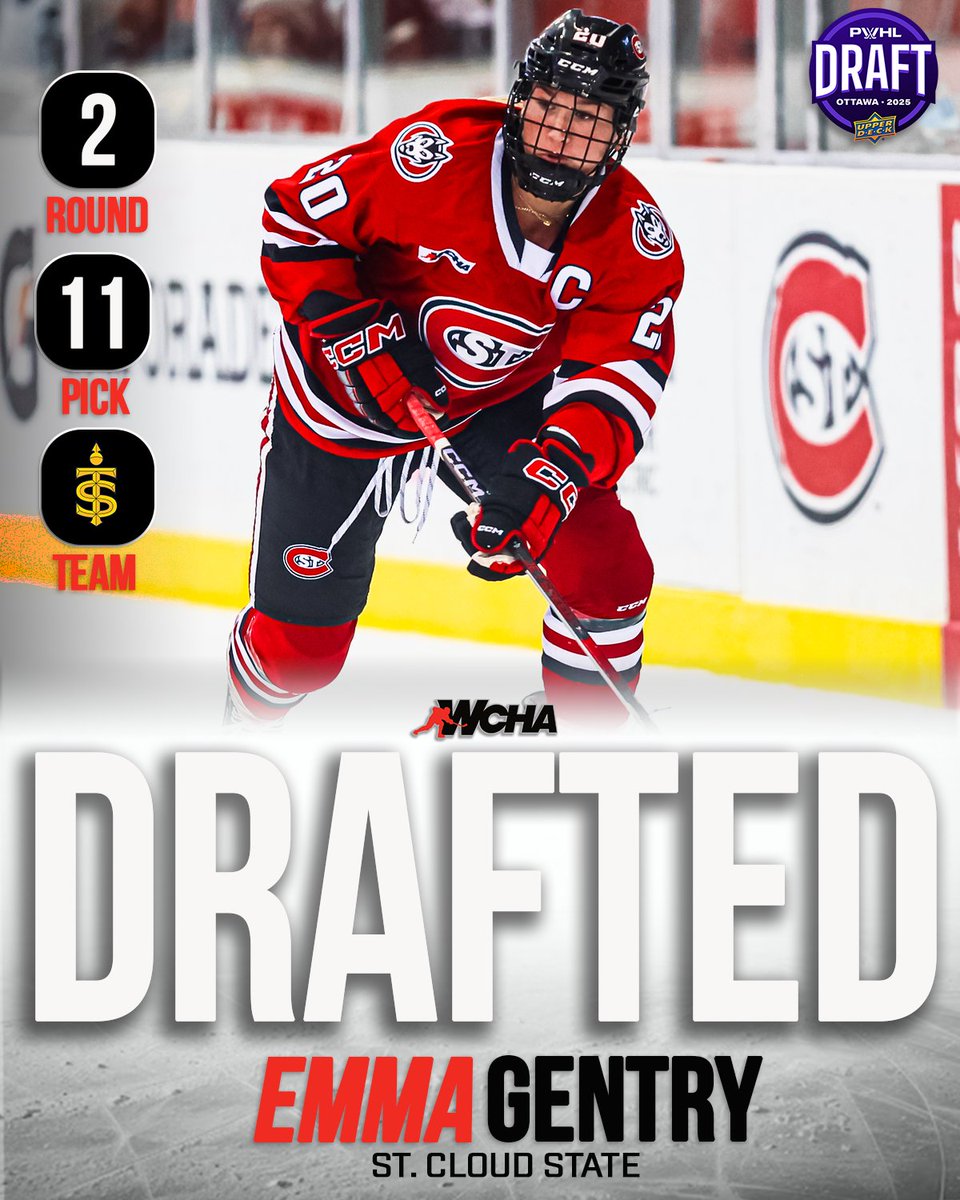 Emma Gentry is heading to <a href="/PWHL_Toronto/">Toronto Sceptres</a>! 

<a href="/SCSUHuskies_WHK/">St. Cloud State Women’s Hockey</a>'s Gentry goes 11th overall in the 2025 <a href="/thepwhlofficial/">PWHL</a> Draft! 👏