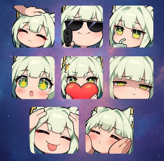 elle_fluffy's tweet photo. Brighten up your chats with these adorable Kal'tsit emotes! 🌟
Perfect for every mood cute sassy or just vibin

#Kaltsit #EmotesPack #ChibiEmotes #TwitchEmotes #DiscordEmotes #AnimeVibes https://t.co/7dE46h2K0W