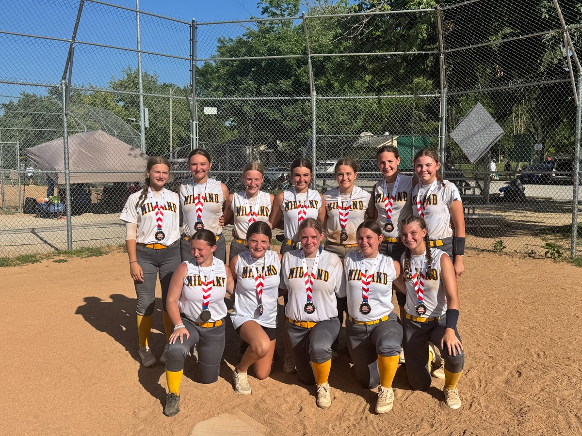 Midland Bandits 14U- Miley stood on the podium this weekend.  The girls battled all weekend showing grit with 3 come from behind wins.  They went 3-1 on the weekend taking second place!!!  Love this team!!