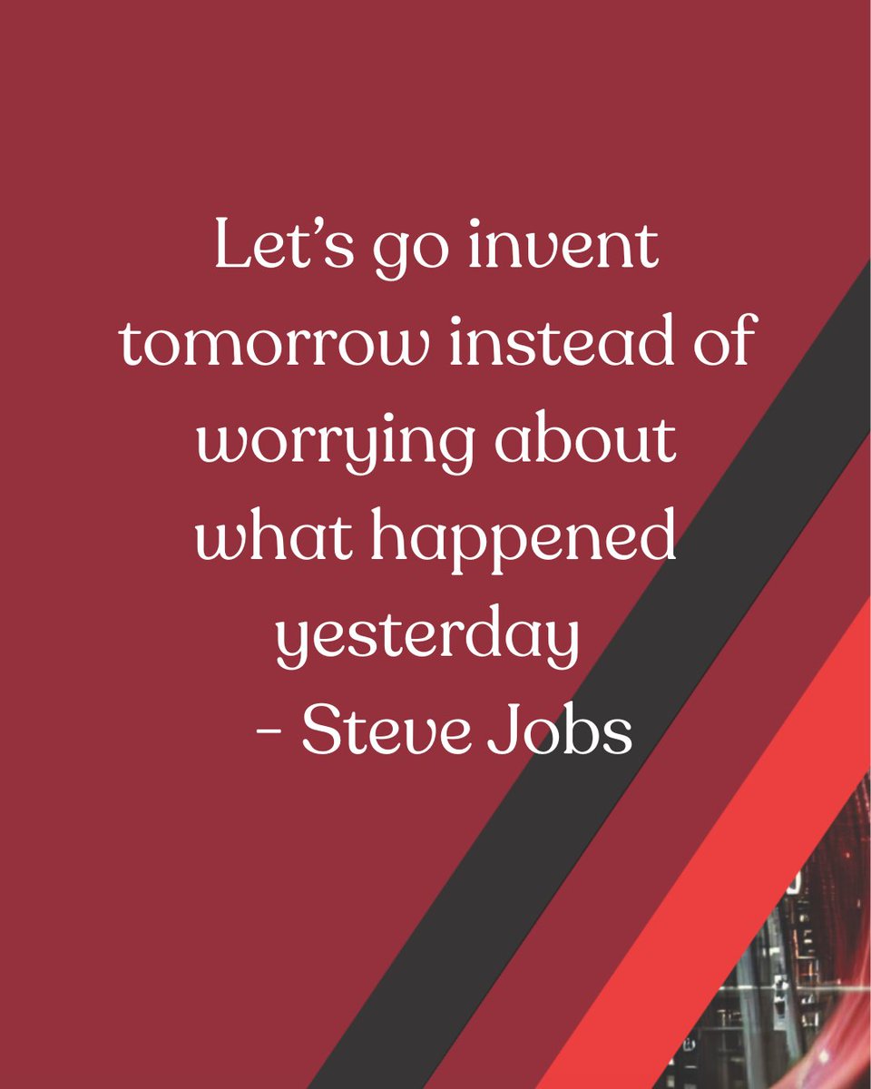 Let this sink in while you start the week on a positive note. Always building for what's next! What are you creating today? #Innovation #FutureIsNow